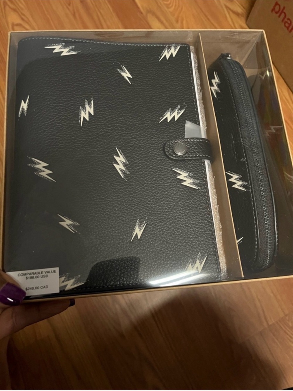 Coach Notebook & Pencil Pouch - Black Lightning Design